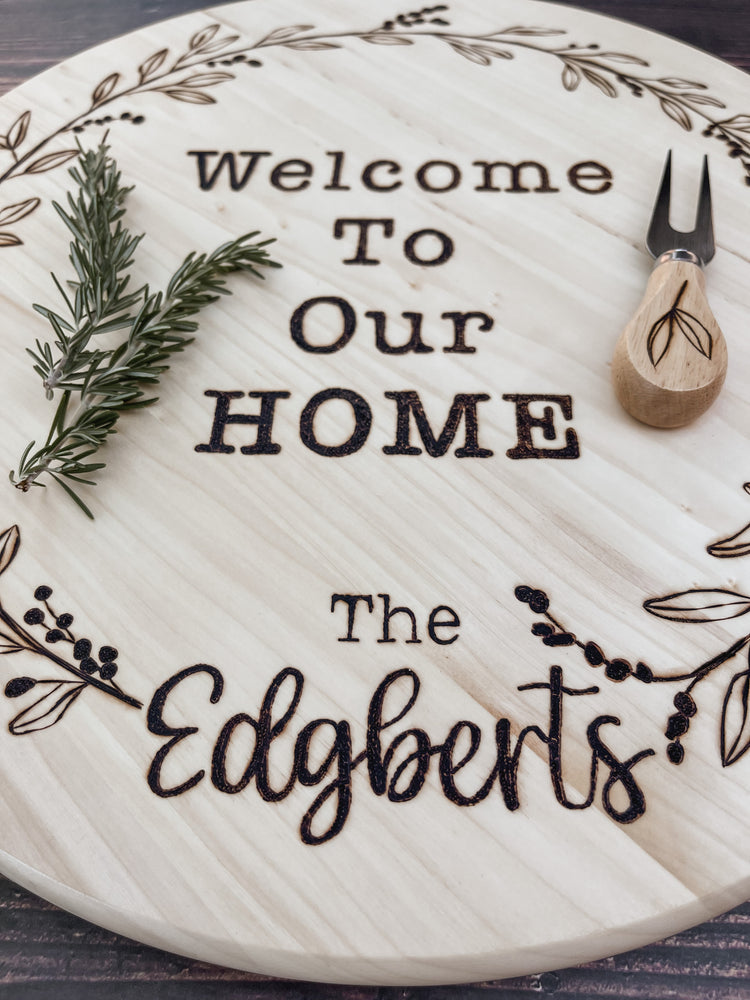 Welcome Home Lazy Susan Round Tray - Custom