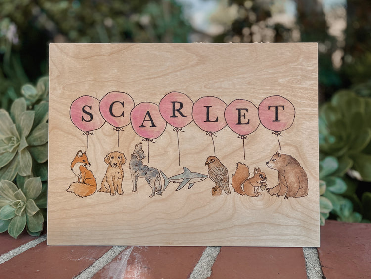 Pink Nursery Safari Wall Art - Custom