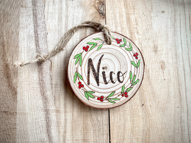 Holiday Ornament with Painted Wreath - Custom