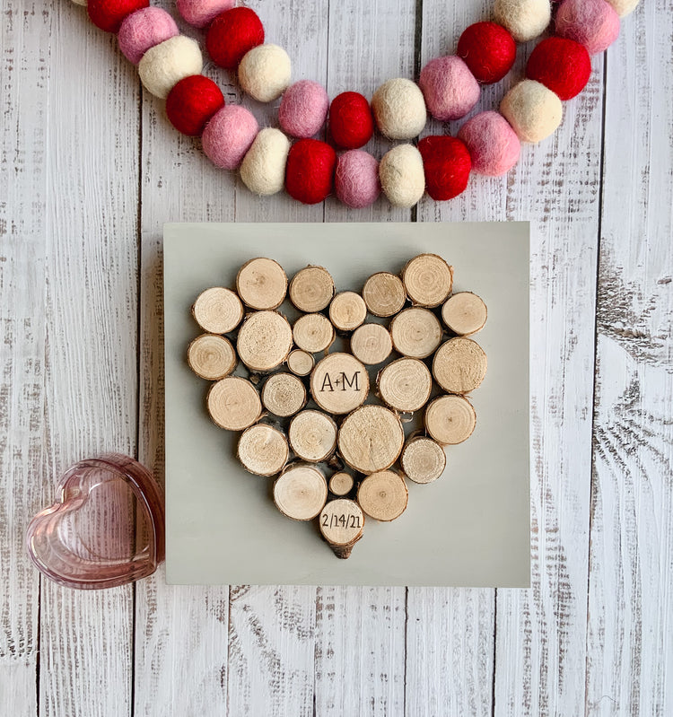 Heart Wood Slice Wall Art