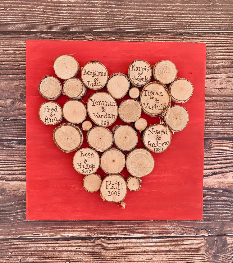 Heart Wood Slice Wall Art