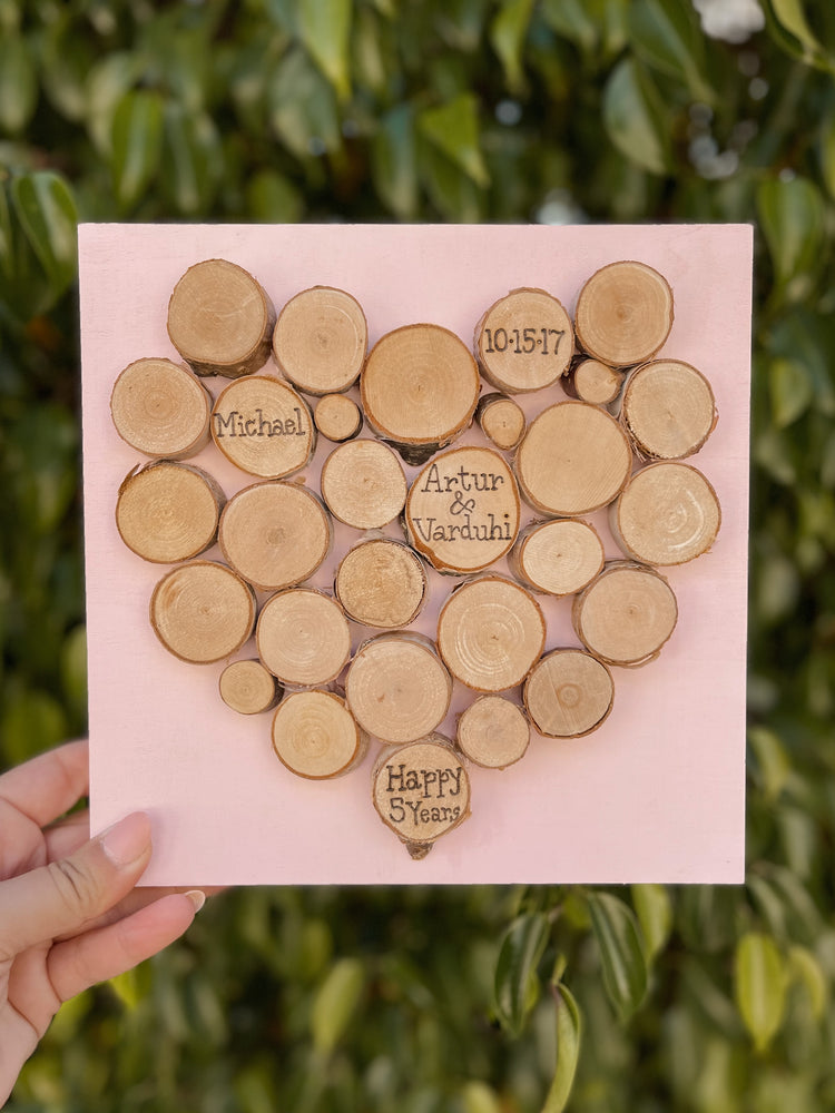 Heart Wood Slice Wall Art