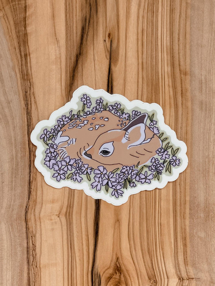 Floral Deer Sticker