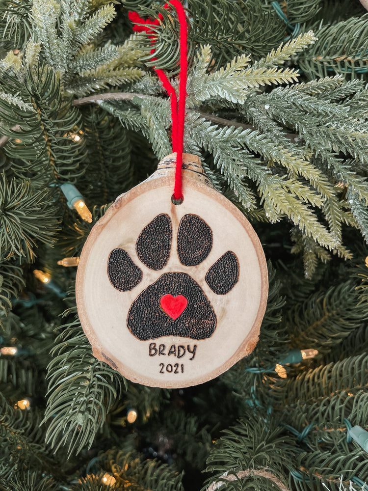 Puppy Paw Print Ornament - Custom